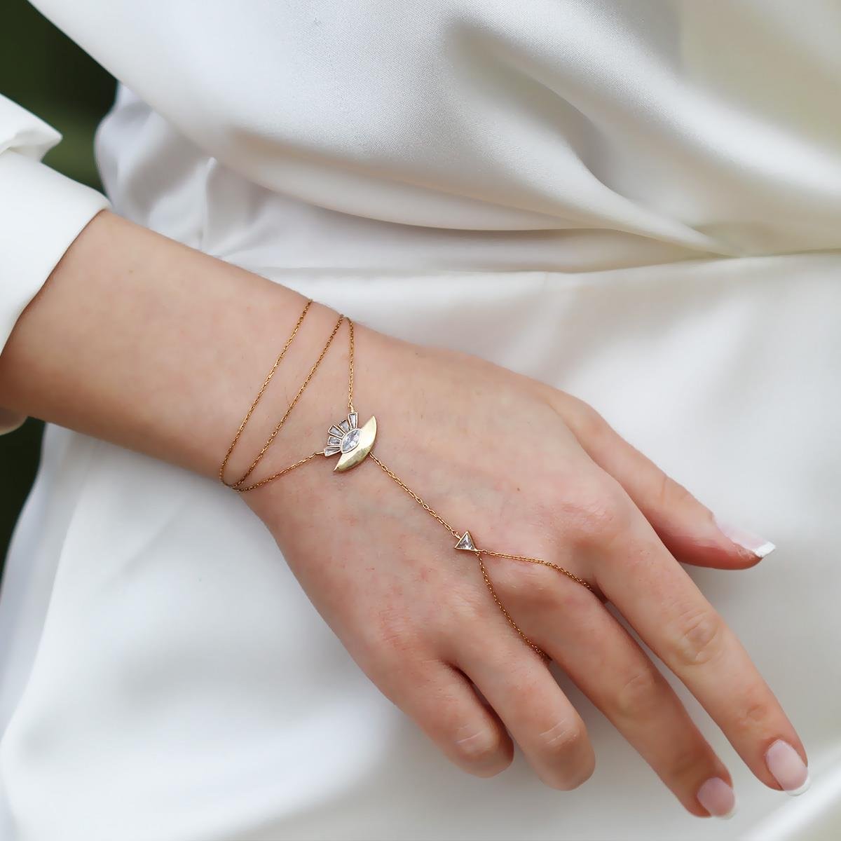 Göz Trend Gold Kaplama Gümüş Şahmeran