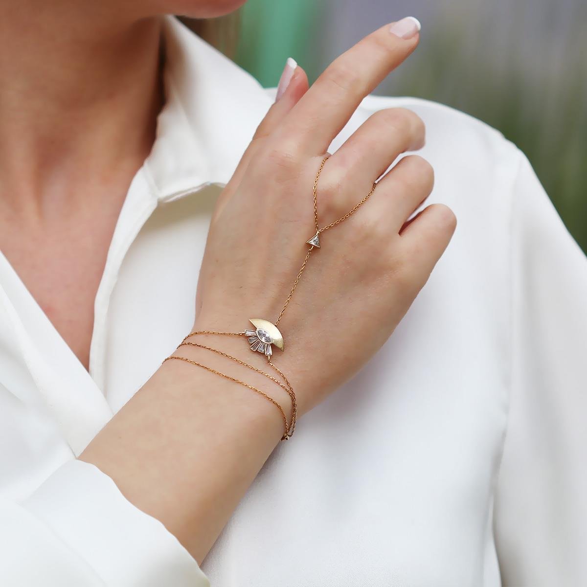 Göz Trend Gold Kaplama Gümüş Şahmeran