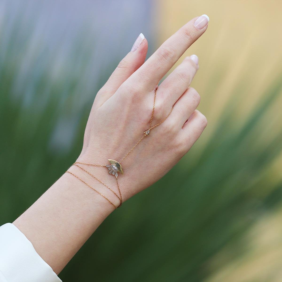 Göz Trend Gold Kaplama Gümüş Şahmeran