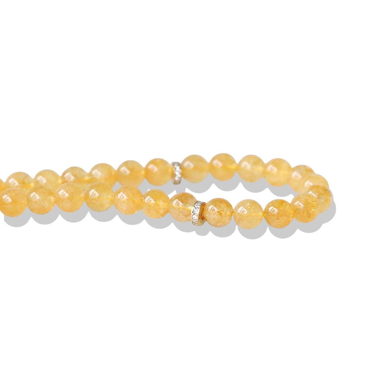 Gümüş Püsküllü Sitrin Taşlı Tesbih