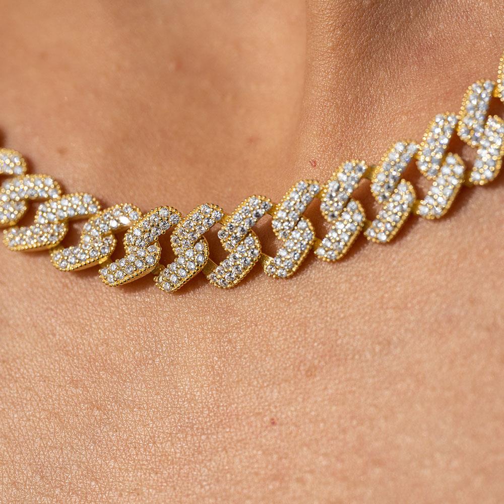 Gurmet Model Zirkon Taşlı Altın Kaplama Gümüş Gerdanlık