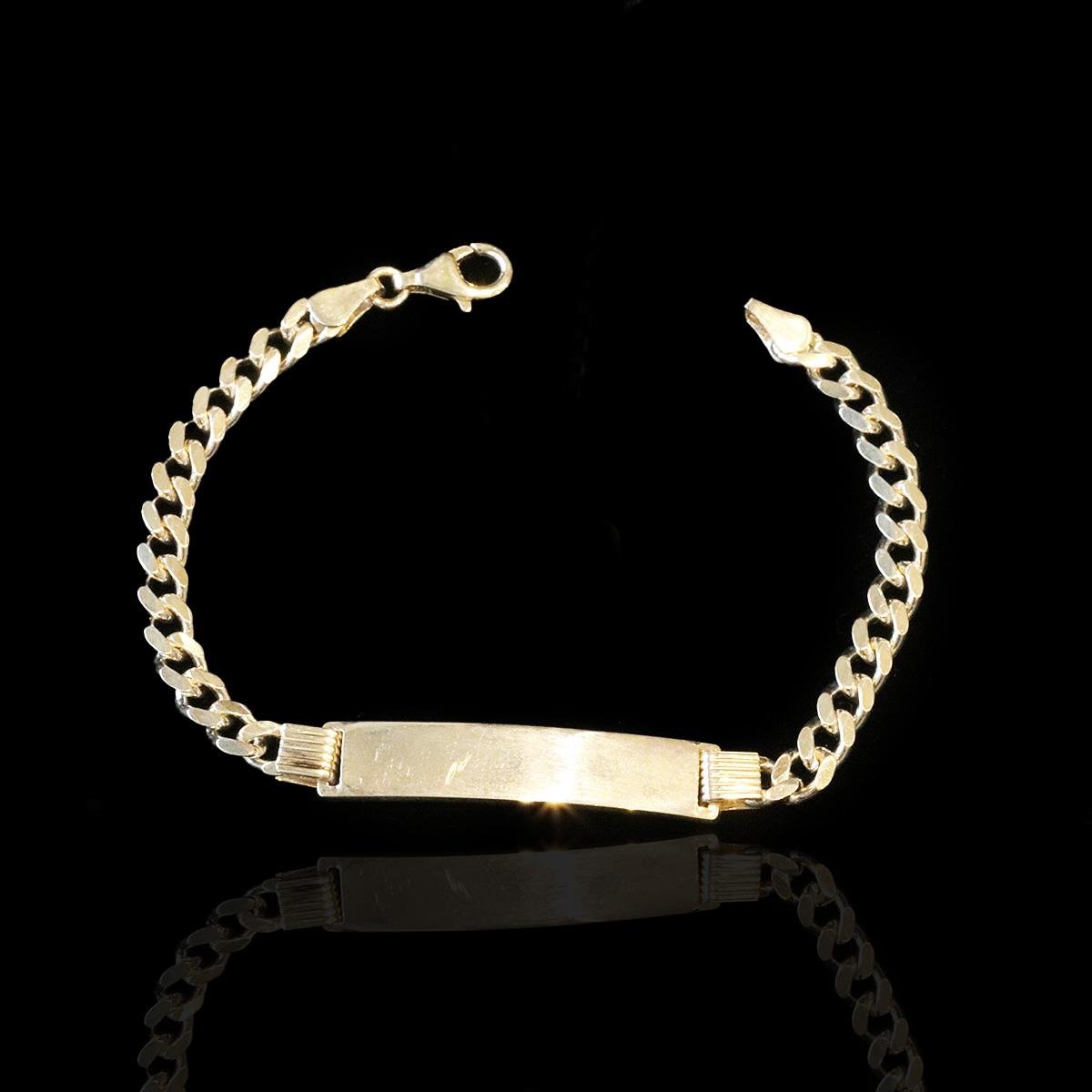 Gurmet Zincirli Plakalı Gümüş Erkek Bilekliği