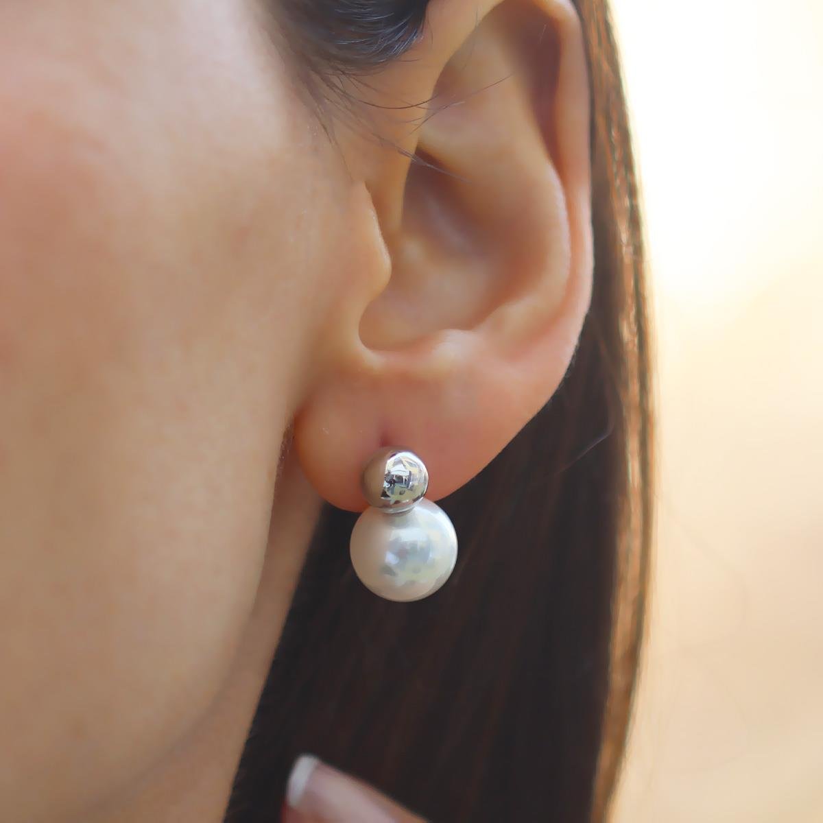 İnci Top Trend  Gümüş Küpe