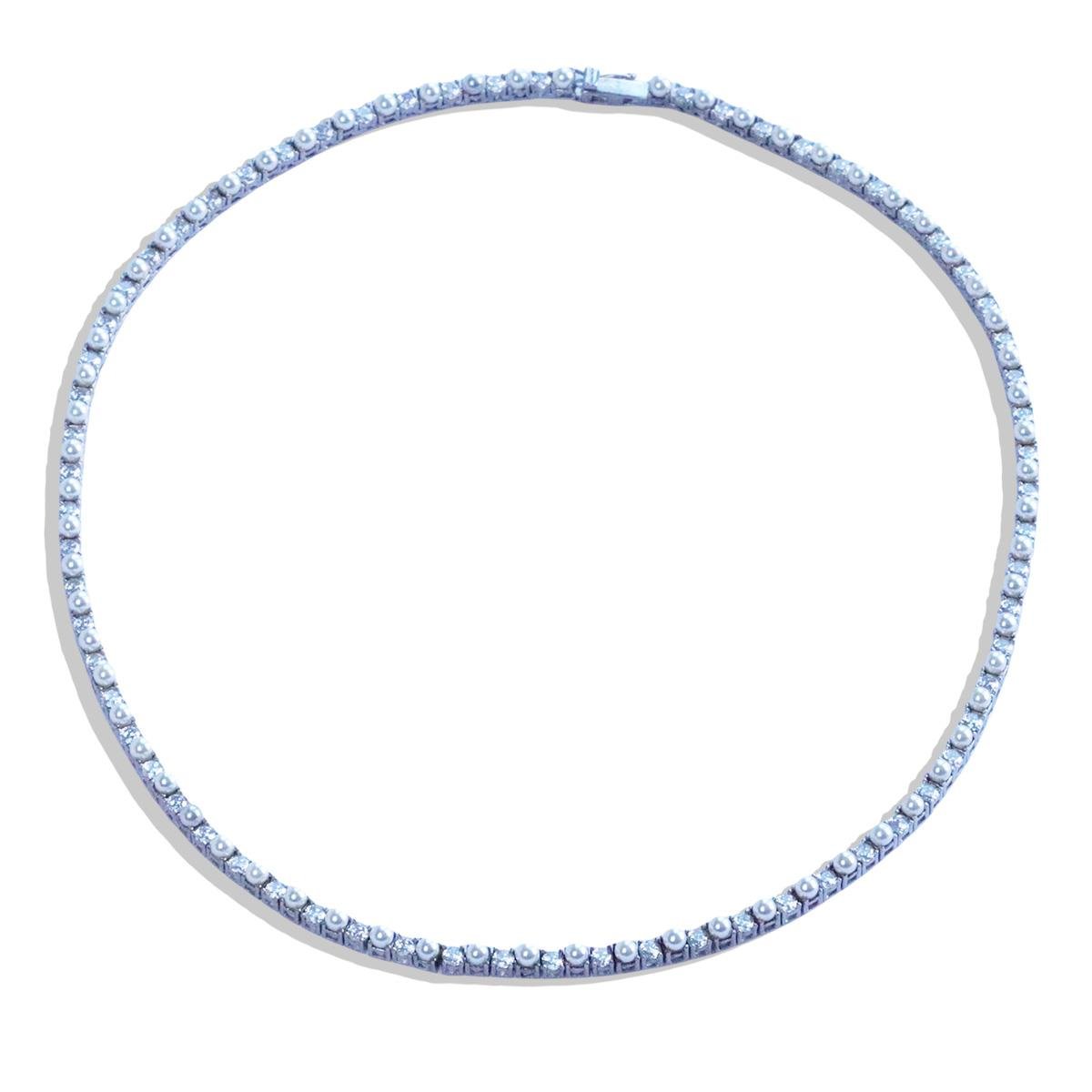 İncili Su Yolu Gümüş Kolye