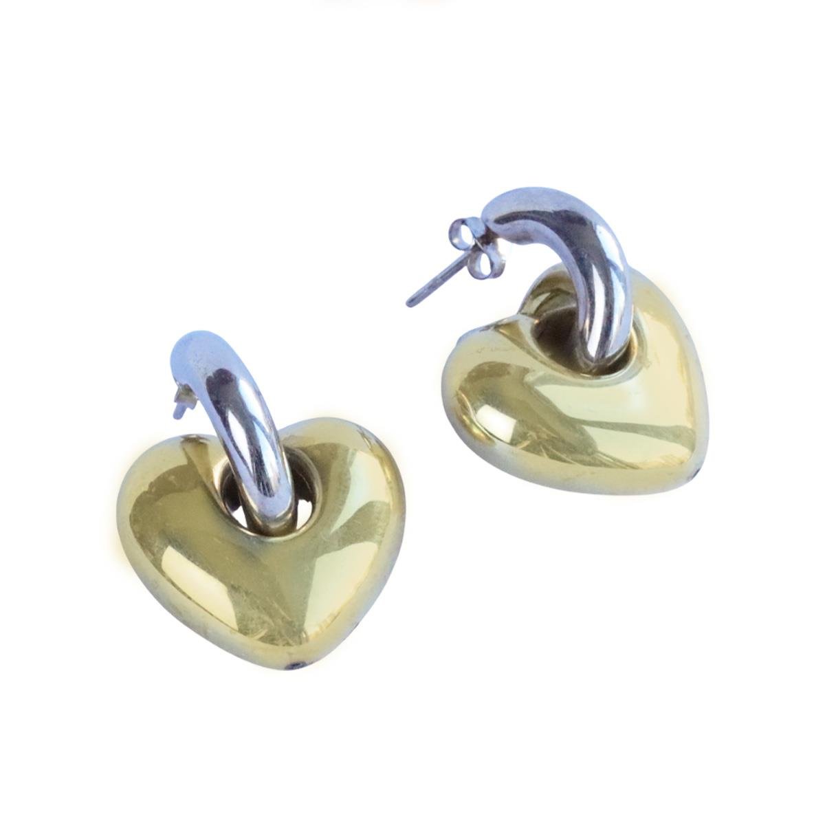 Kalp Bombeli Gümüş Küpe