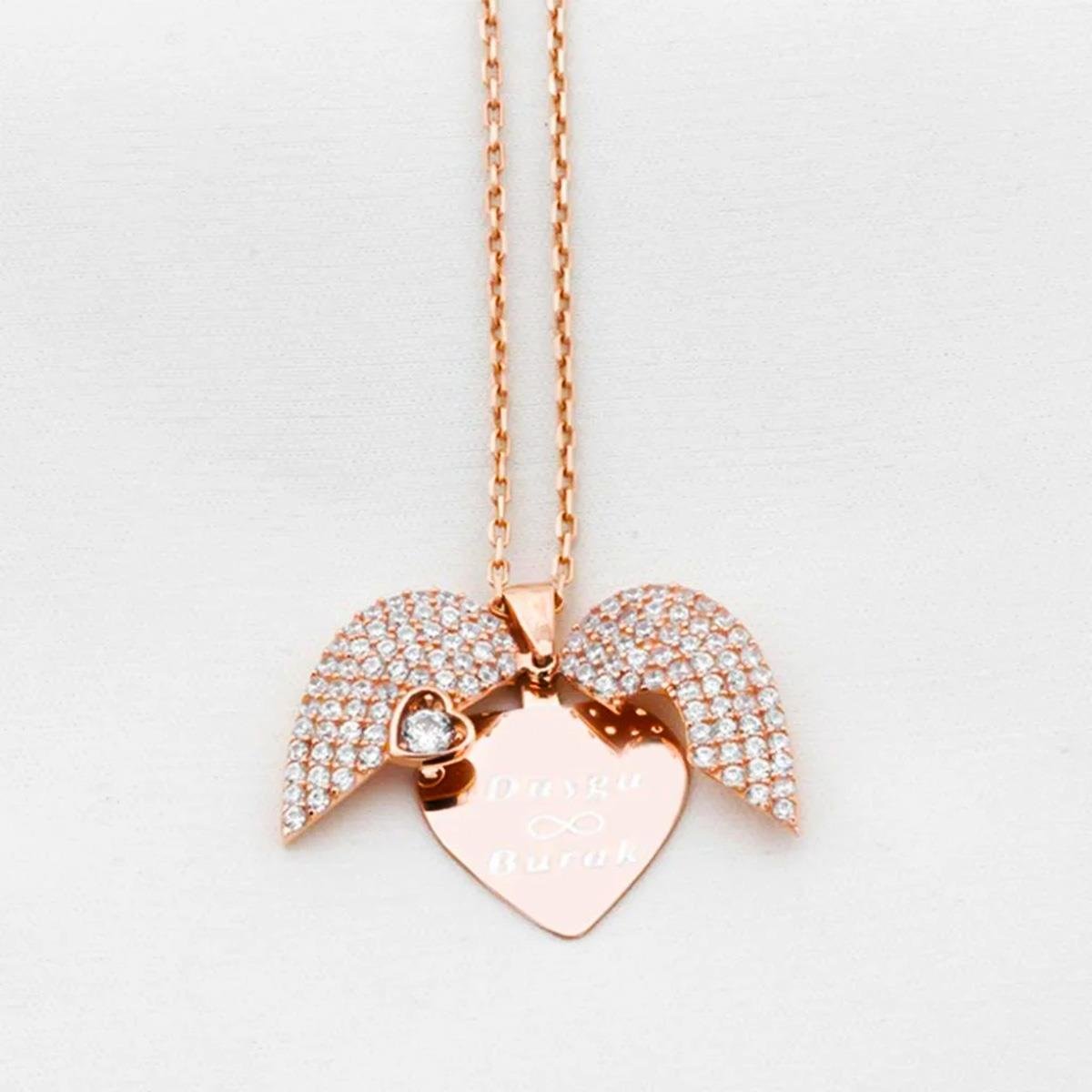 Kalp Tektaş Model Açılır Kapanır Gümüş Kolye