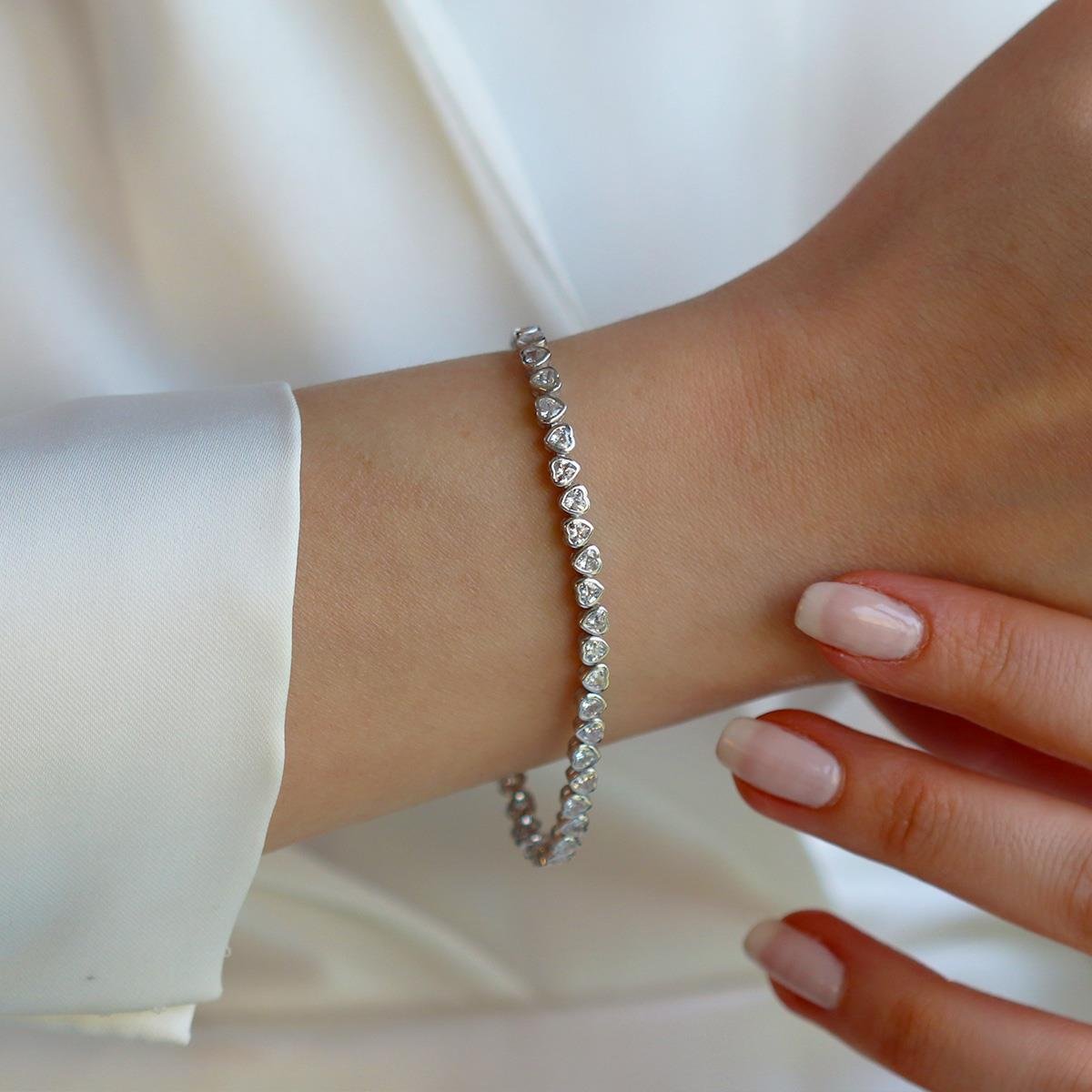 Kalpli Su Yolu Gümüş Bileklik