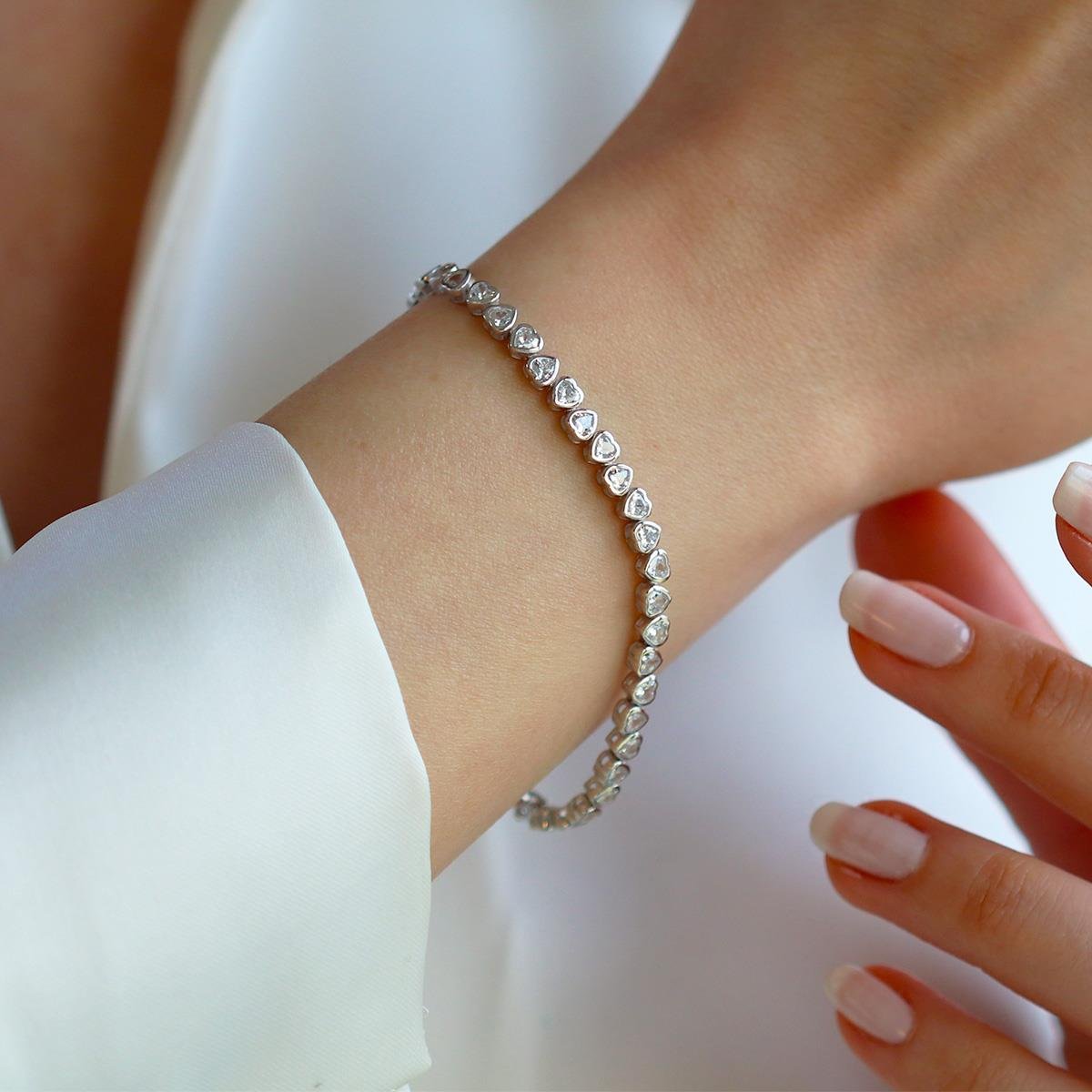 Kalpli Su Yolu Gümüş Bileklik