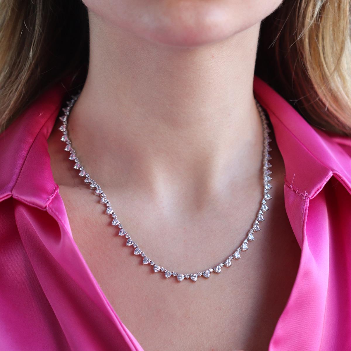 Kalpli Su Yolu Zirkon Taşlı Gümüş Kolye