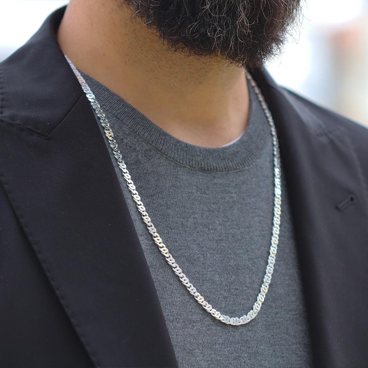 Kaplan Gözü 5mm 65cm Gümüş Zincir