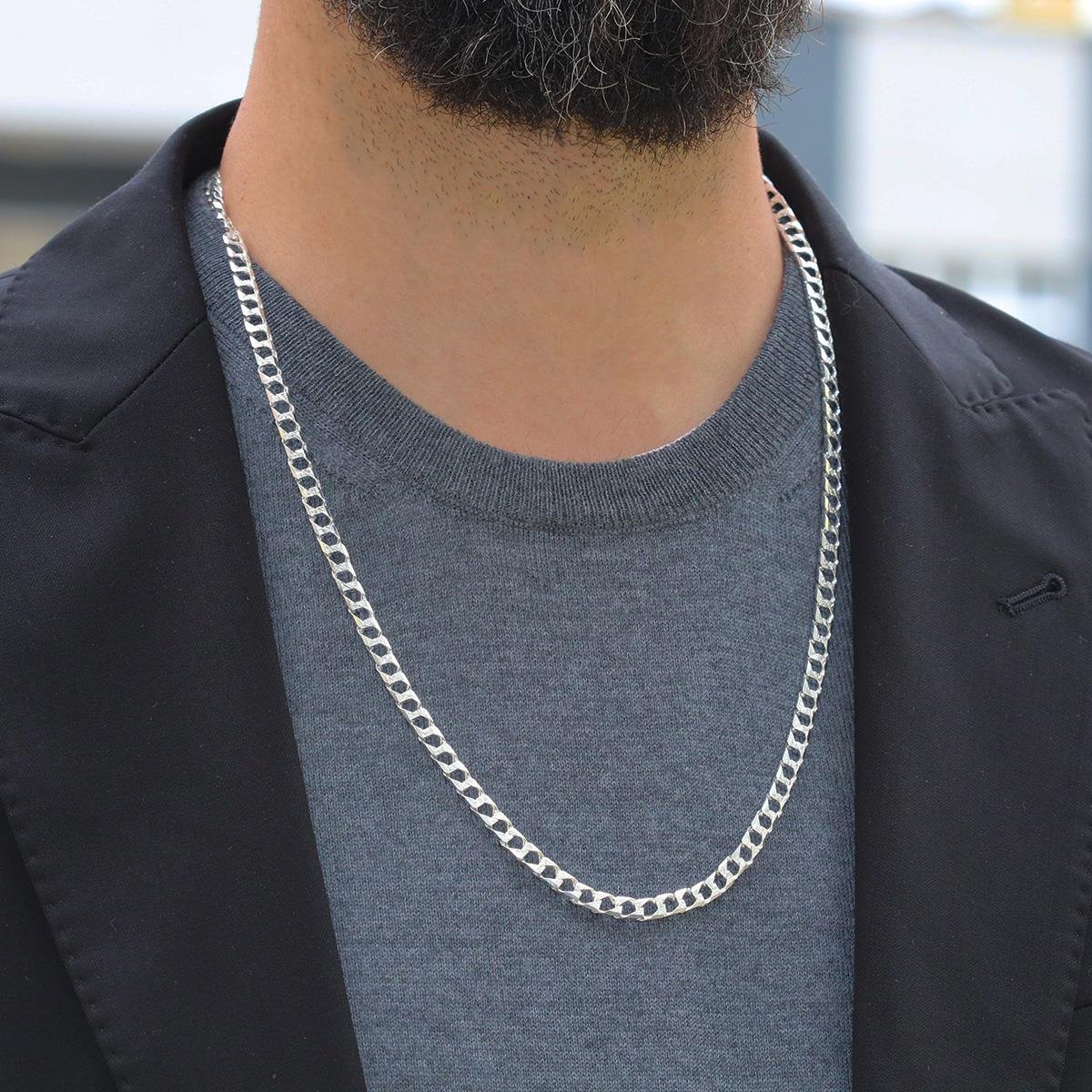 Kare Gurmet Modeli 5mm 65cm Gümüş Zincir