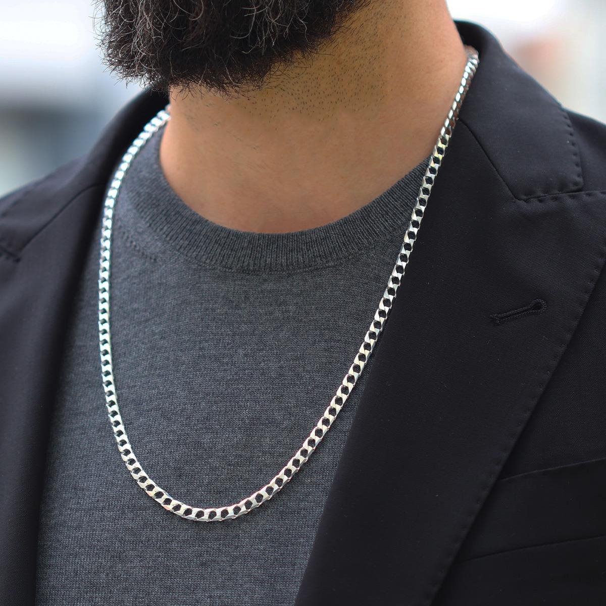 Kare Gurmet Modeli 5mm 65cm Gümüş Zincir