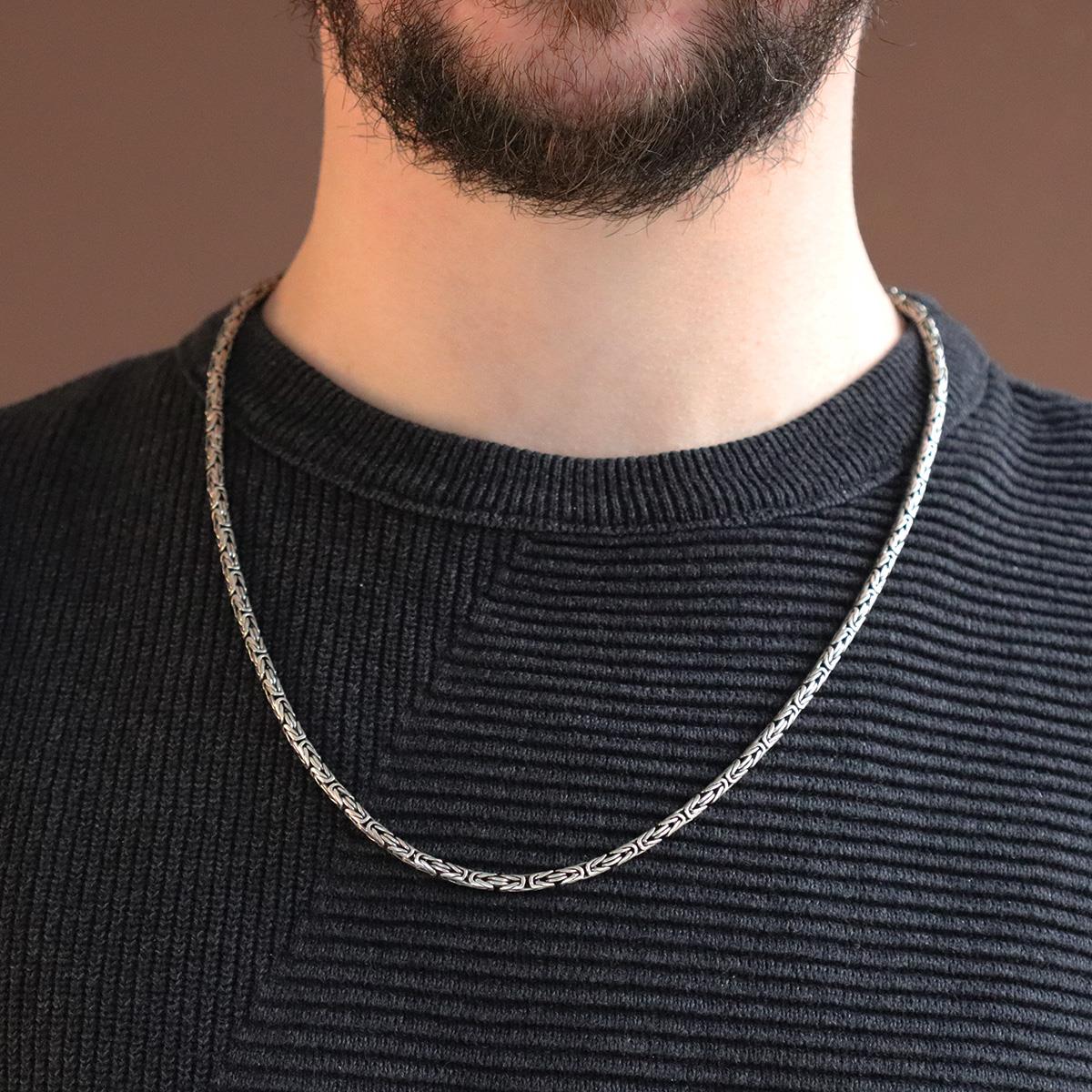 Kral Modeli 3mm Gümüş Zincir