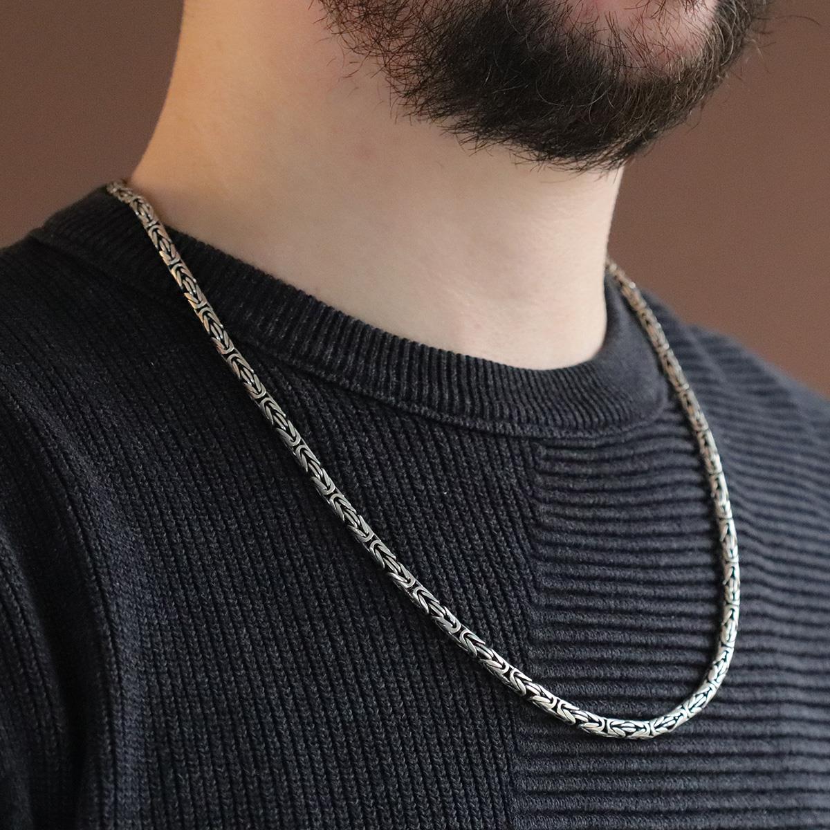 Kral Modeli 60cm 4mm Gümüş Zincir