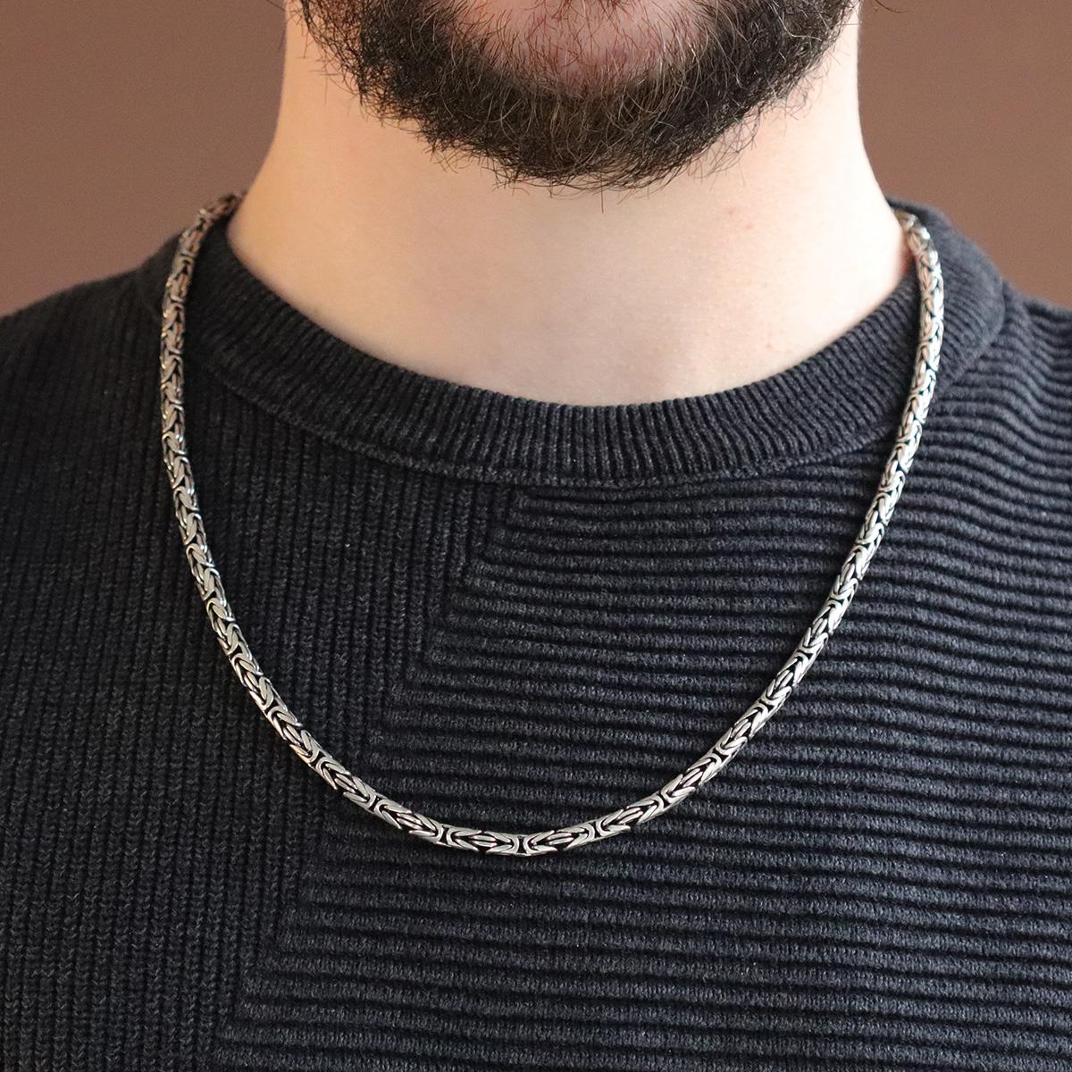 Kral Modeli 60cm 4mm Gümüş Zincir