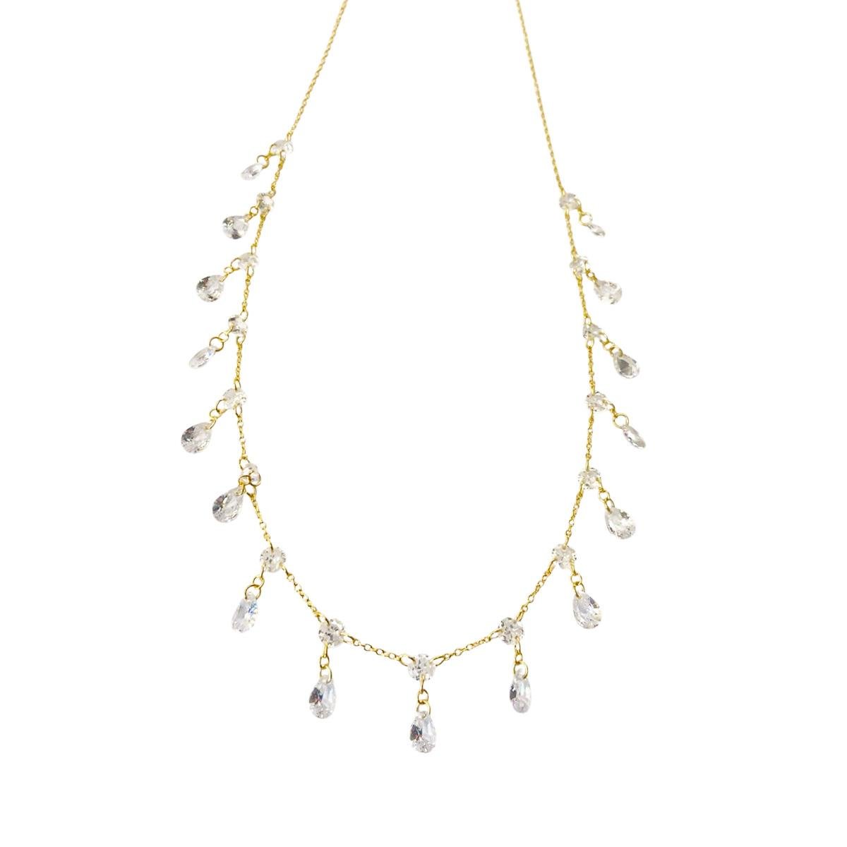 Krisal Damla Taşlı Trend Gümüş Kolye