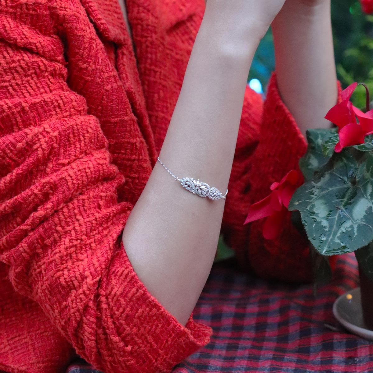 Krizet Taşlı Gümüş Bileklik