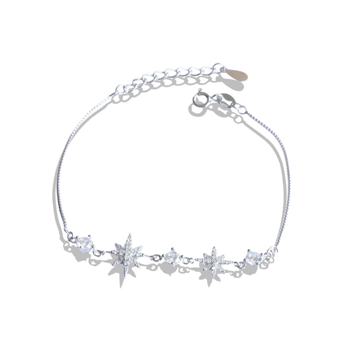 Kutup Yıldızı Zirkon Taşlı Gümüş Bileklik