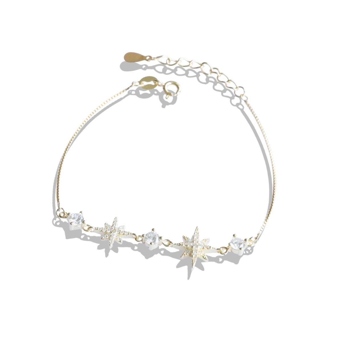 Kutup Yıldızı Zirkon Taşlı Gümüş Bileklik