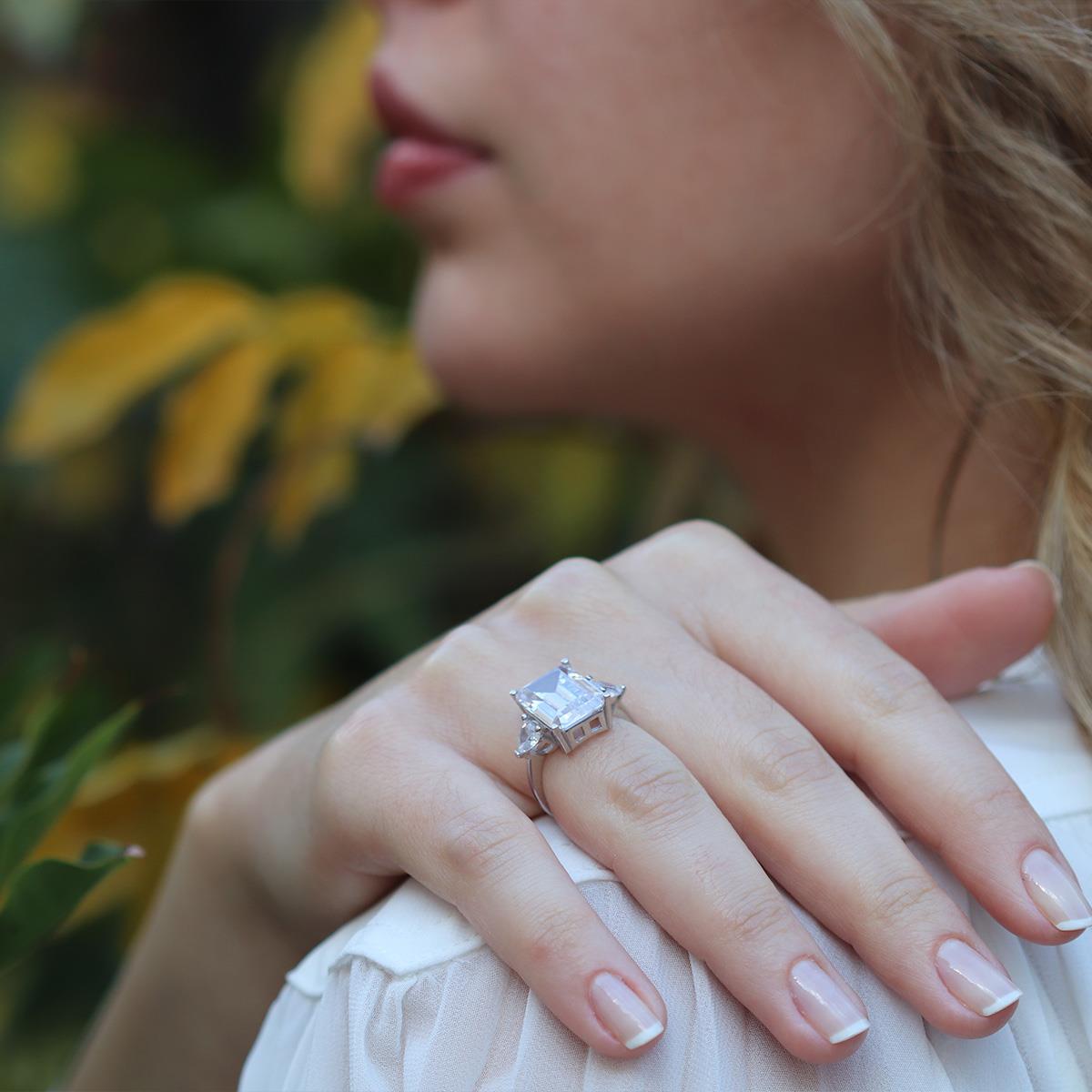 Mega Baget Taşlı STarlight Diamond Gümüş Yüzük