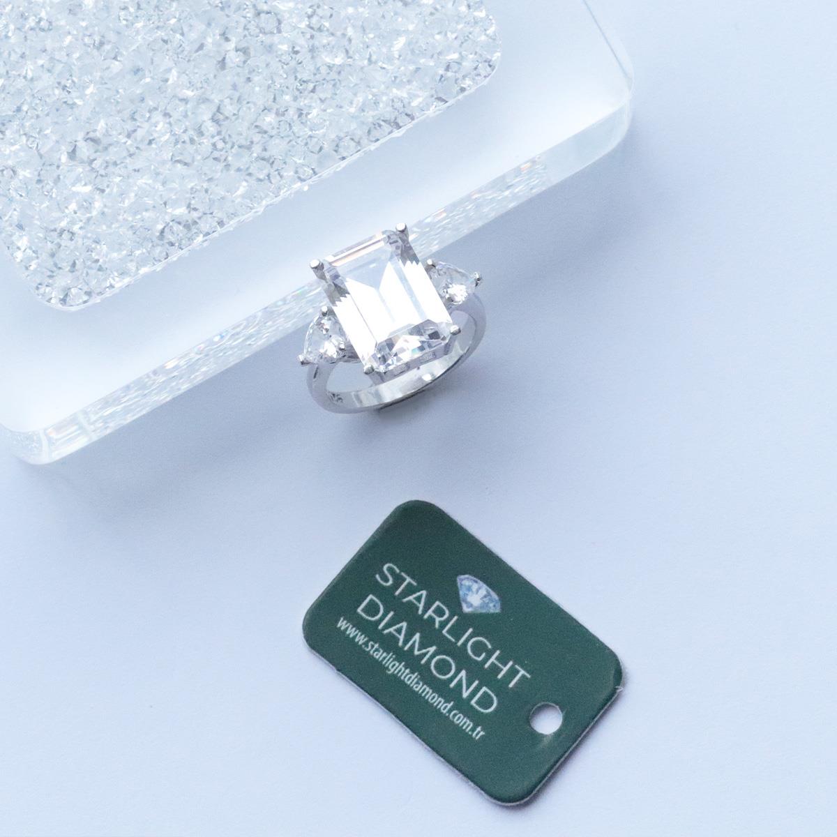 Mega Baget Taşlı STarlight Diamond Gümüş Yüzük