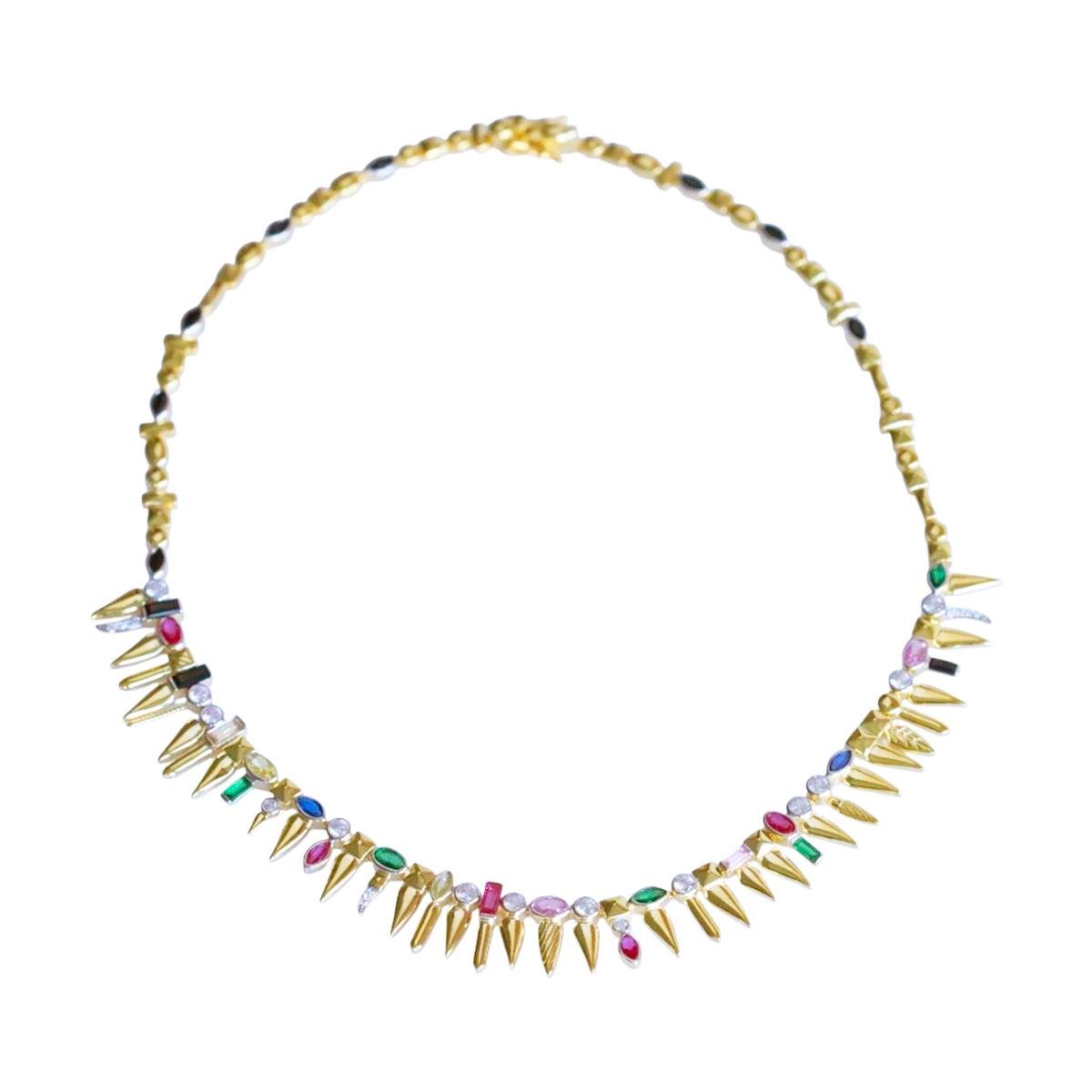 Mekik Konfeti Gold Kaplama Gümüş Kolye