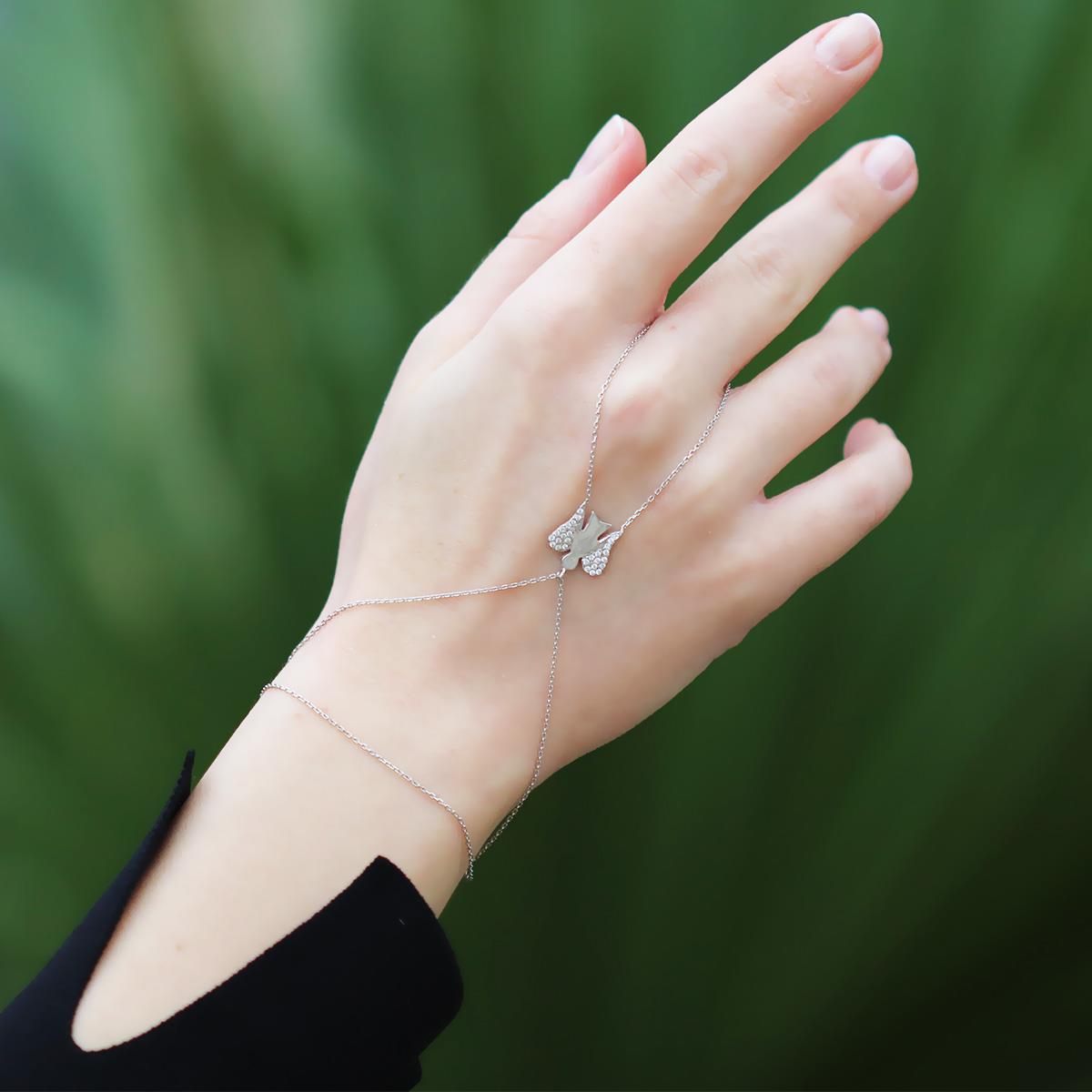 Melek Kanatlı Zirkon Taşlı 925 Ayar Gümüş Şahmeran