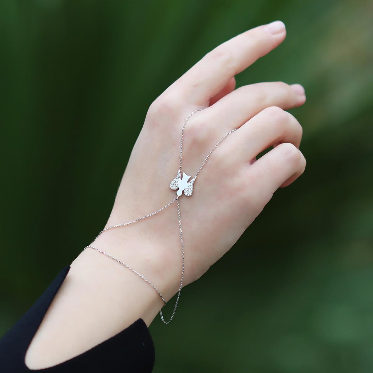 Melek Kanatlı Zirkon Taşlı 925 Ayar Gümüş Şahmeran