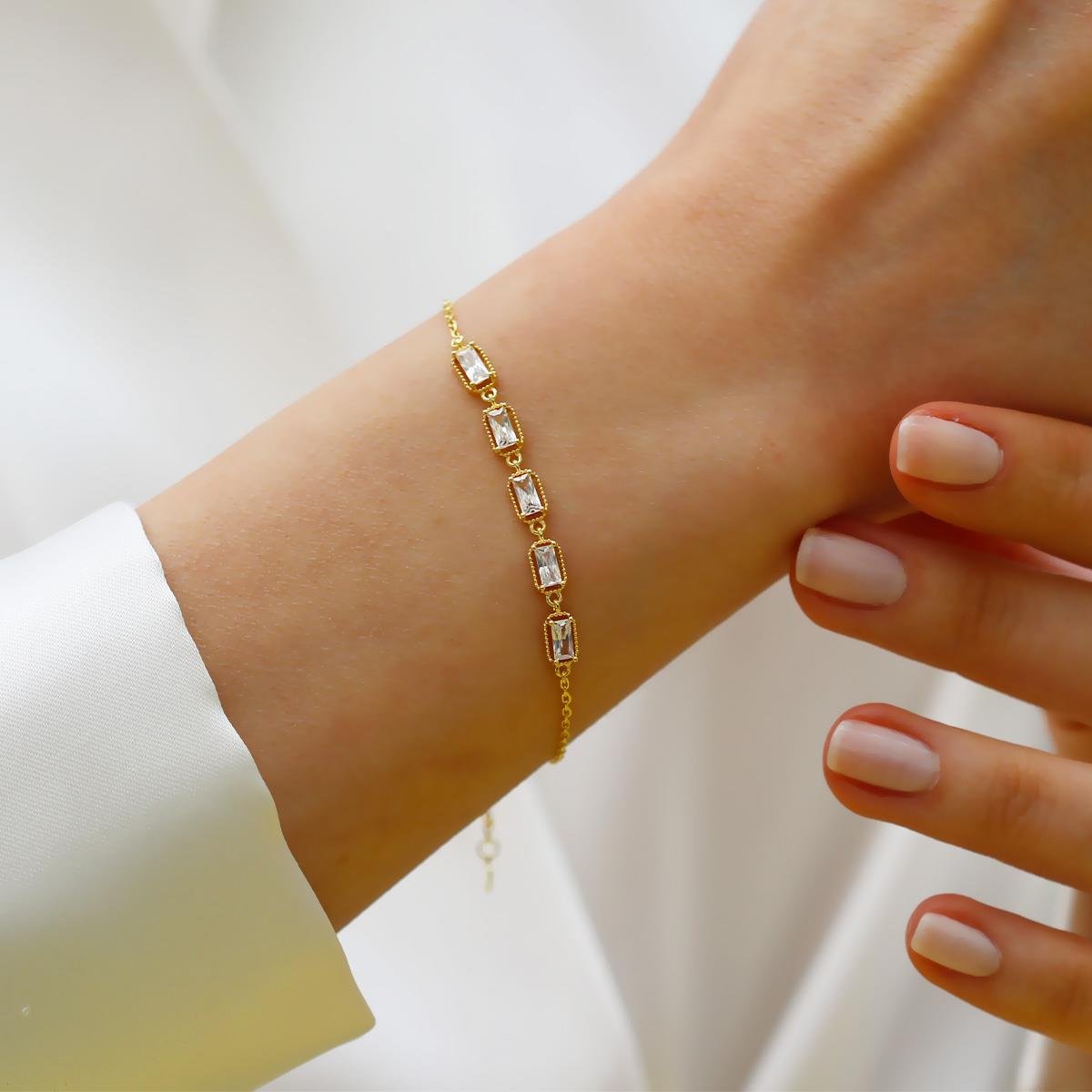 Mini Baget Sıralı Gümüş Bileklik