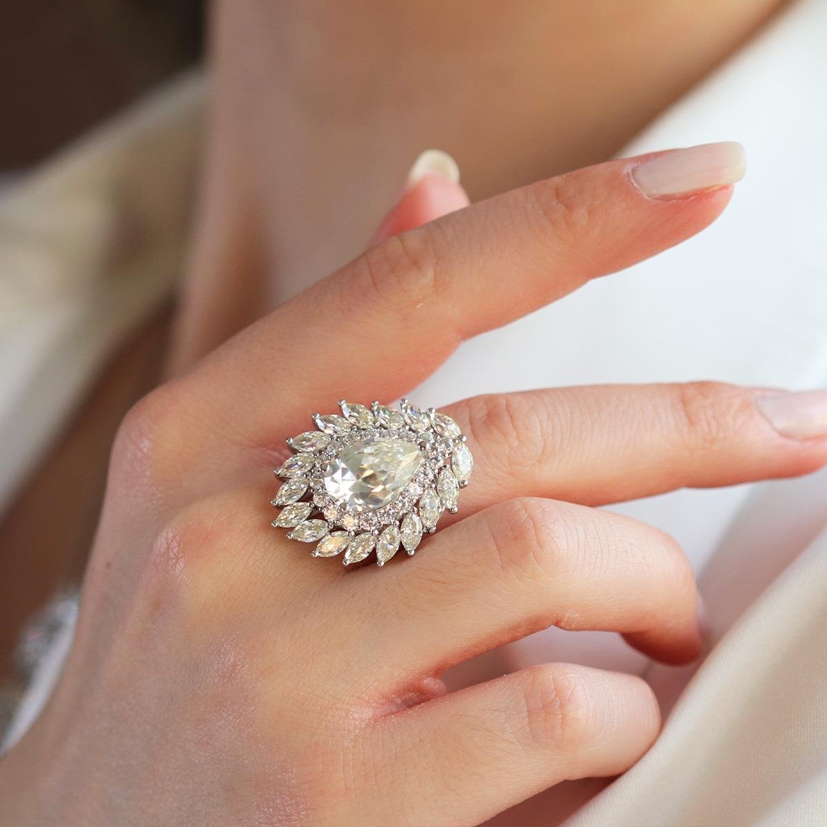 Okyanusun Kalbi Damla Sky Diamond Gümüş Set