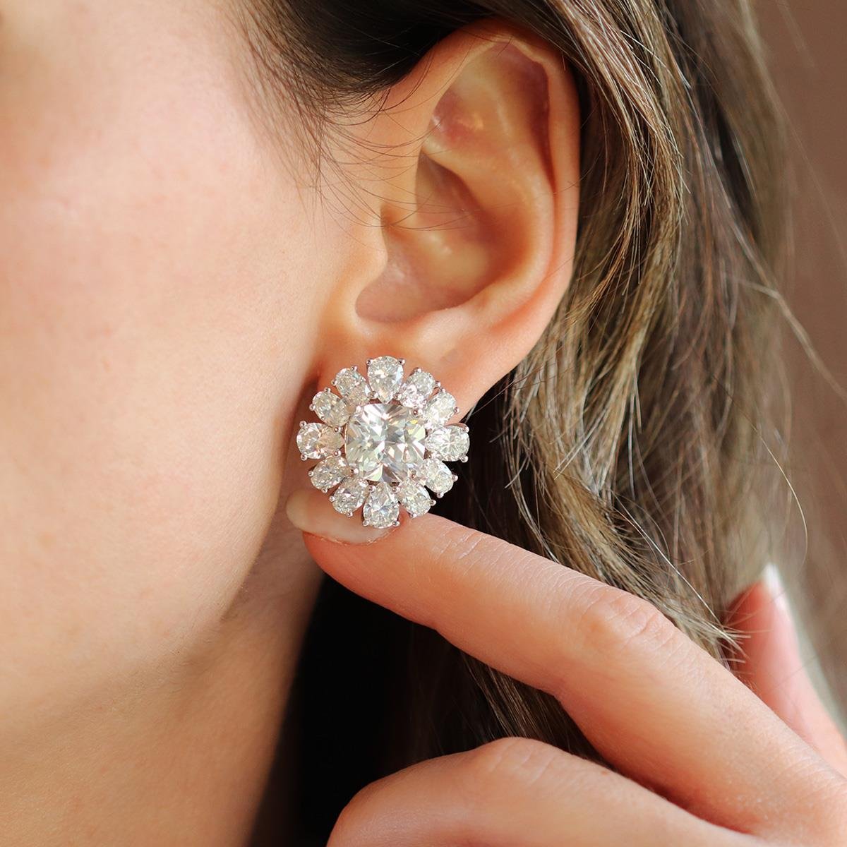 Okyanusun Kalbi Sky Diamond Gümüş Küpe