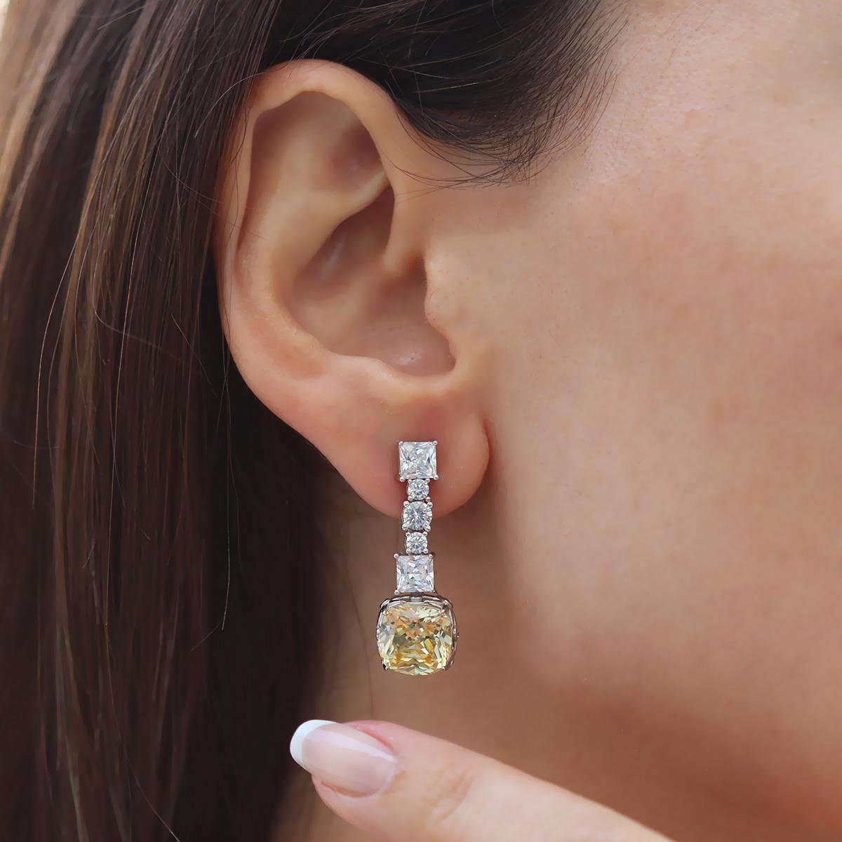 Radiant Sitrin Taşlı Gümüş Küpe