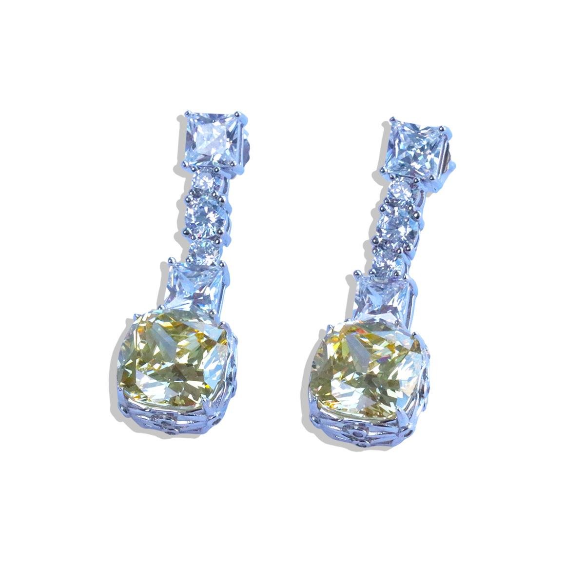 Radiant Sitrin Taşlı Gümüş Küpe