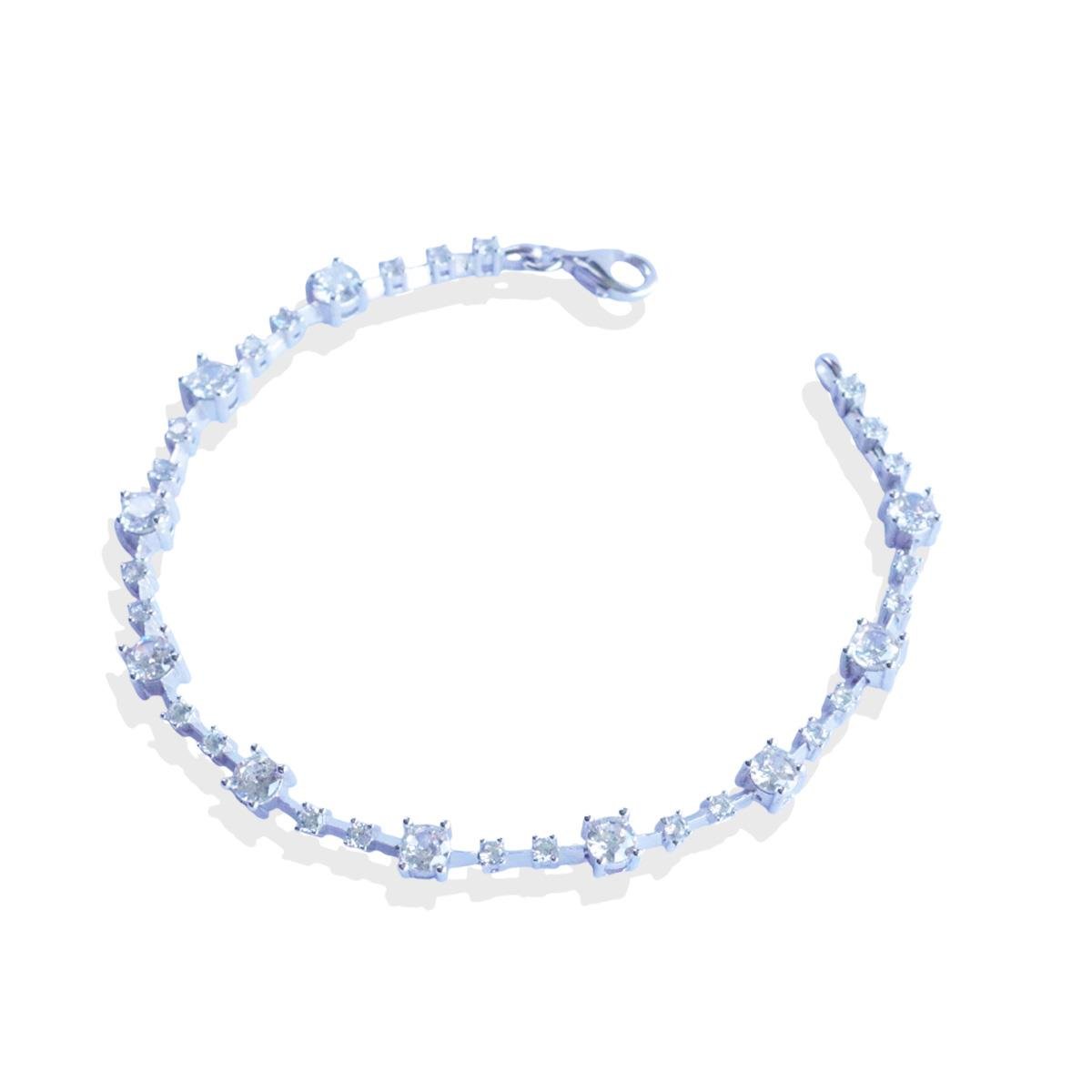 Round Kesim Starlight Diamond Gümüş Bileklik