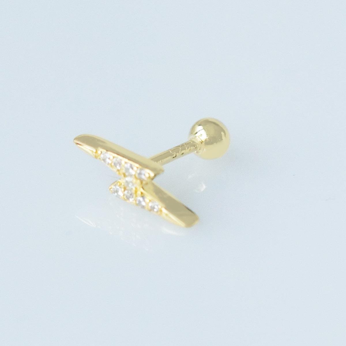 Şimşek Gold Kaplama Gümüş Tragus