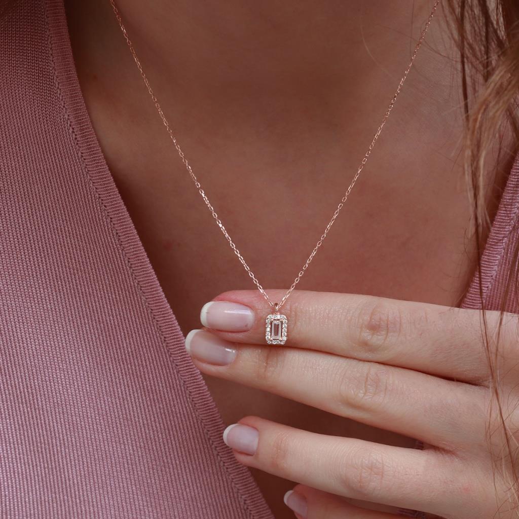 Starlıght Dıamond Baget Mini Pırlanta Montür Rose Gold Kaplama Gümüş Set
