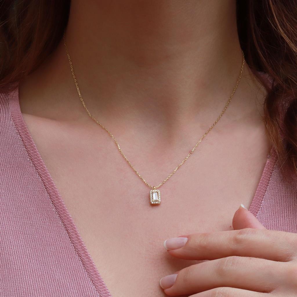 Starlıght Dıamond Mini Baget Tek Taş Gold Kaplama Takım
