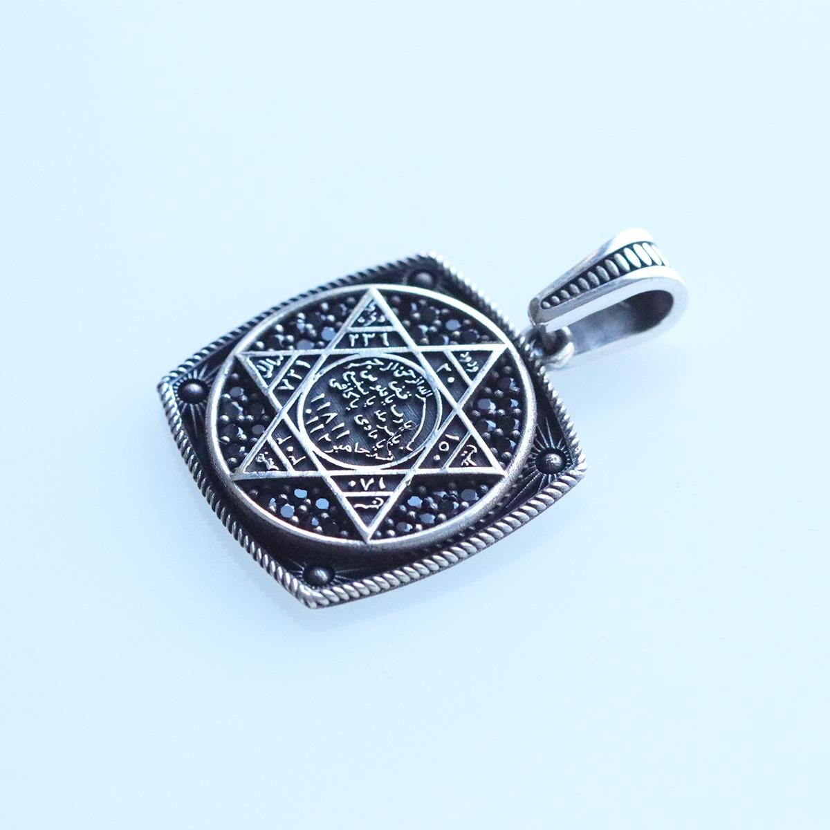 Sultan Süleyman Mührü Oksitli Gümüş Kolye Ucu