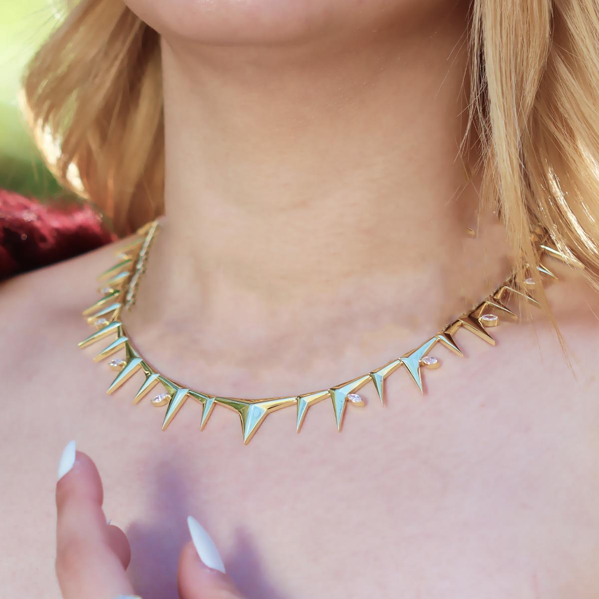 Sun Thorn Gold Kaplama Gümüş Kolye