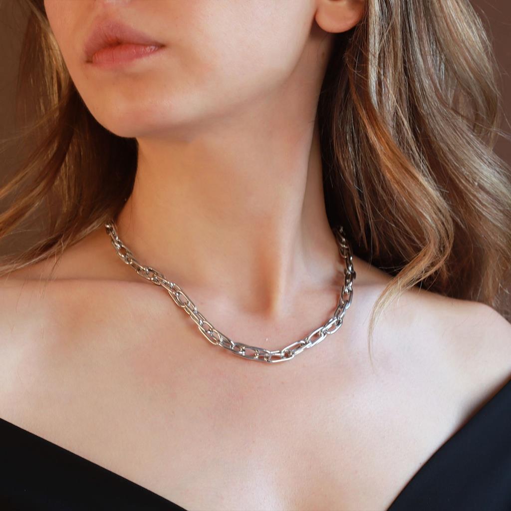 Tif Model Gümüş Zincir Kolye