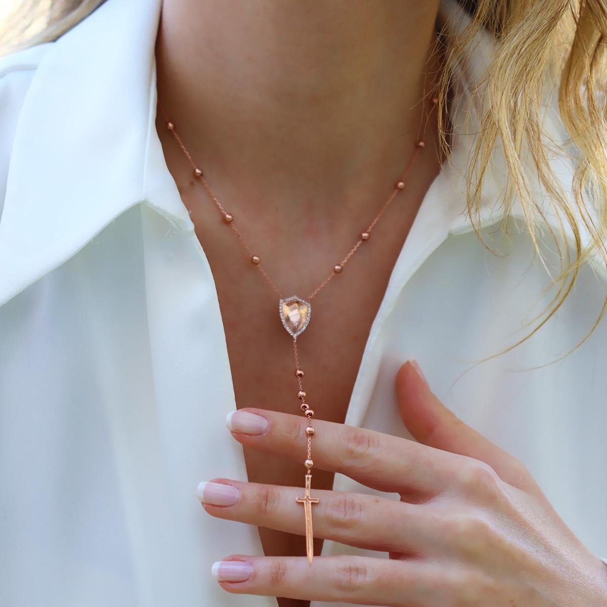 Top Trend Rose Gold Kaplama Gümüş Kolye