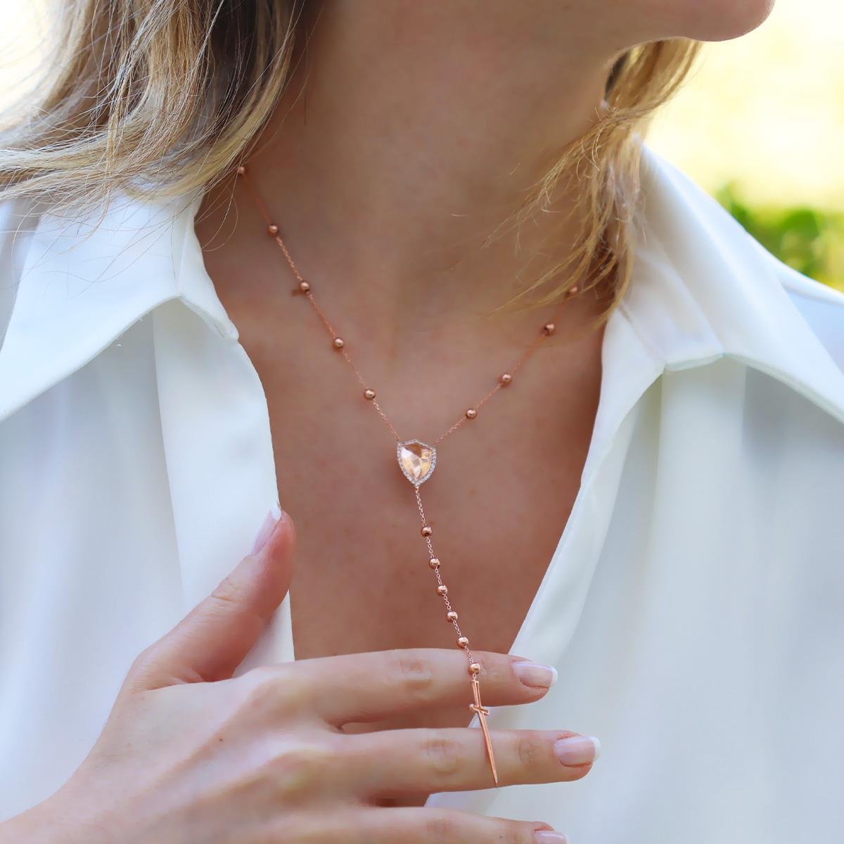 Top Trend Rose Gold Kaplama Gümüş Kolye