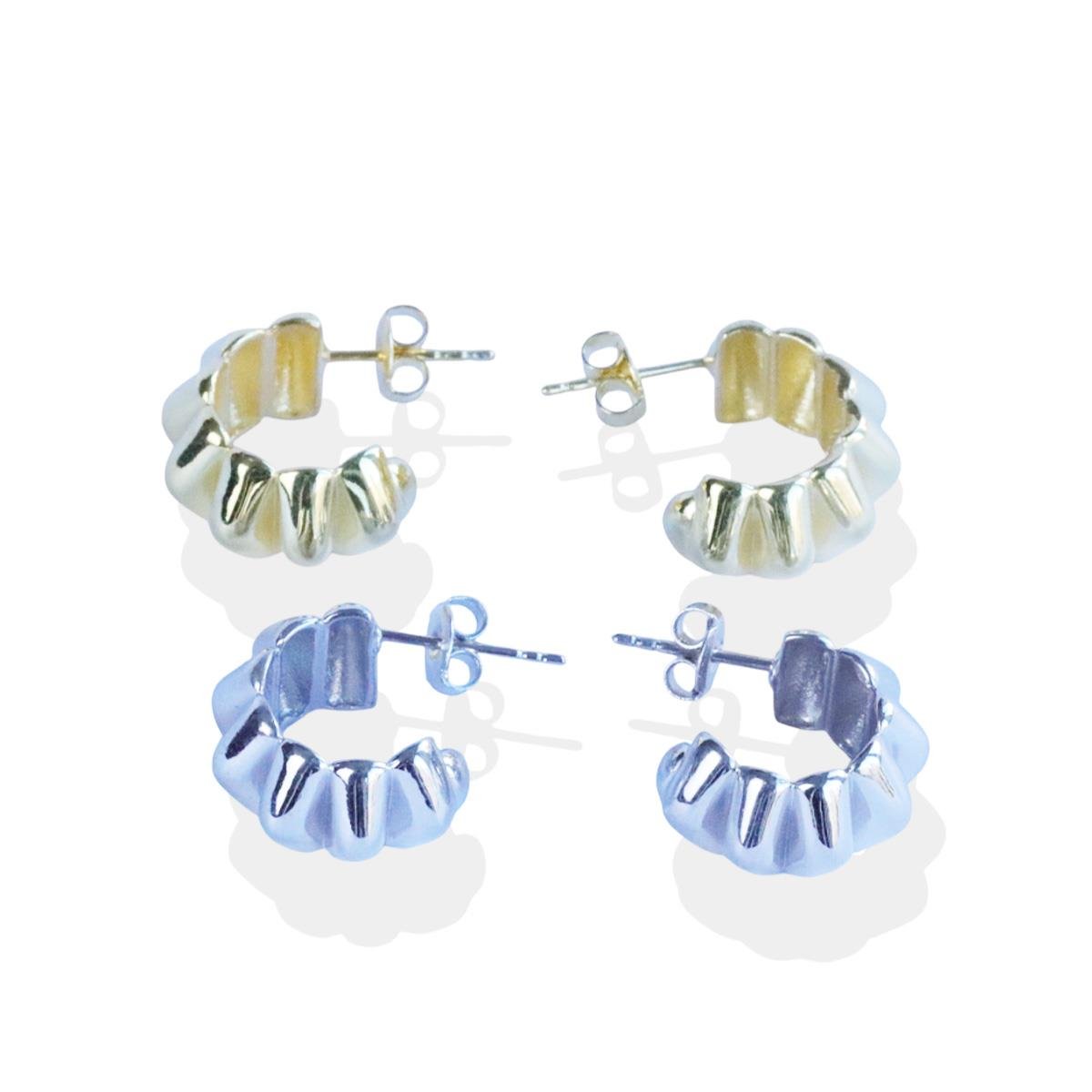 Trend Bombeli Gümüş Küpe