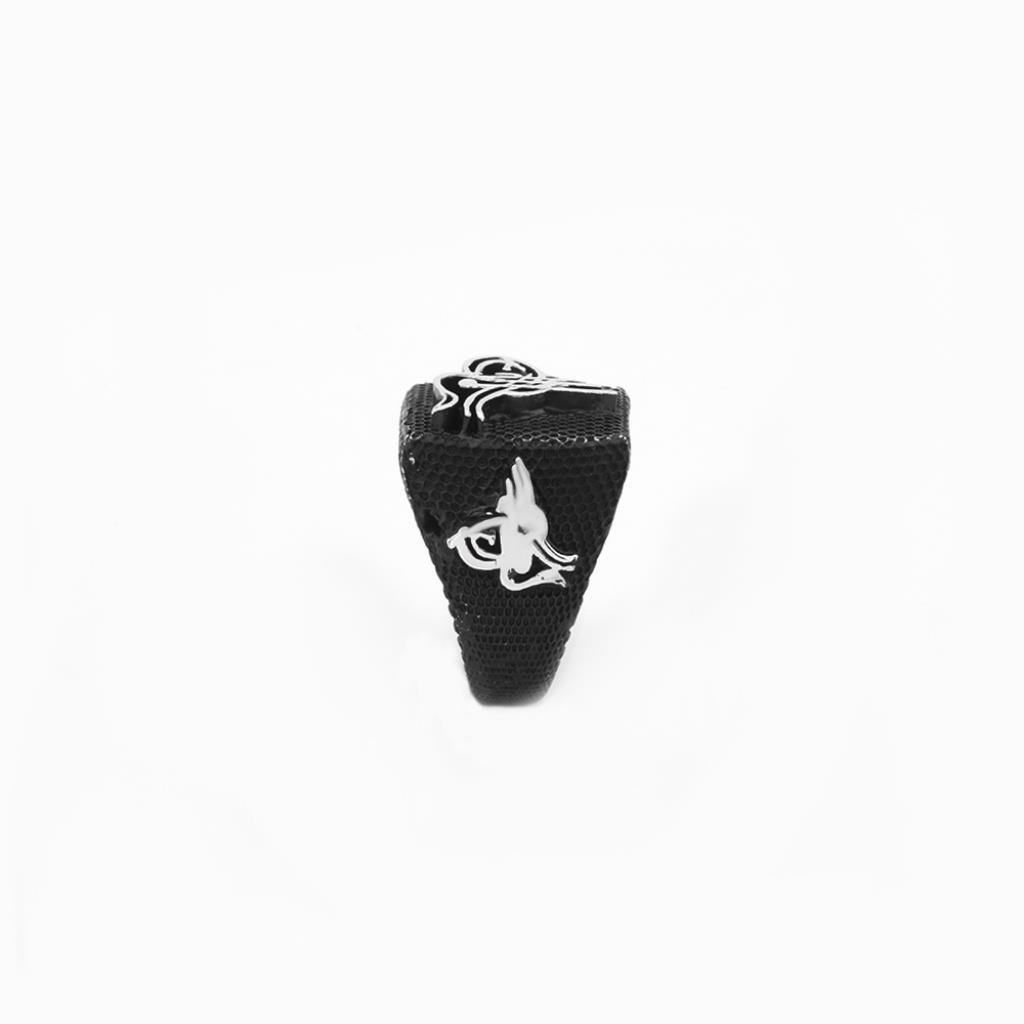 Tuğra İşlemeli Oksitli Gümüş Erkek Yüzüğü