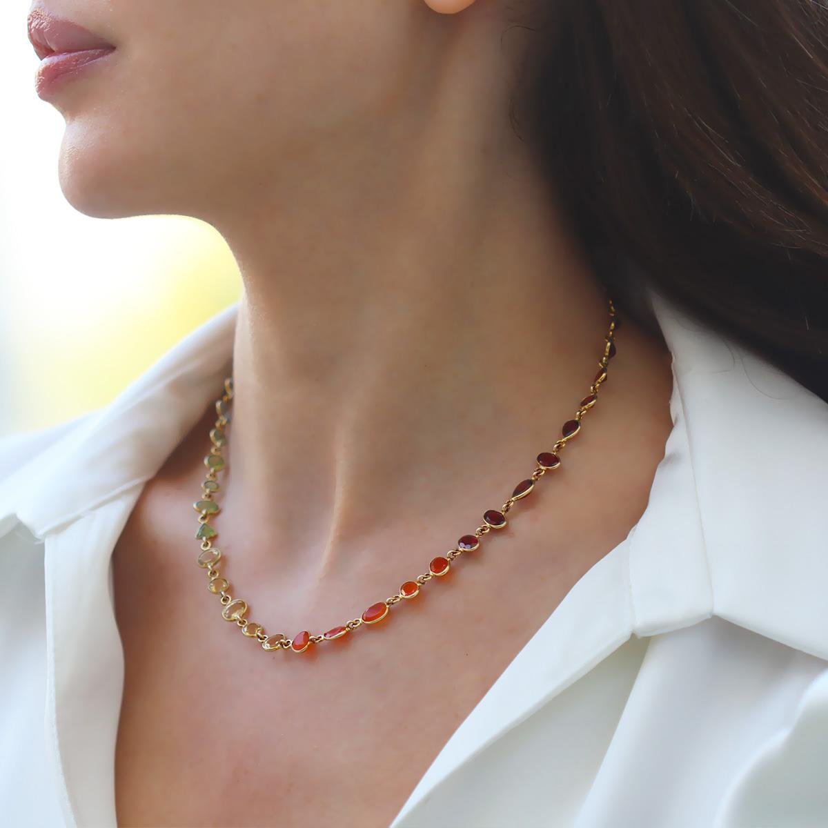 Turmalin Doğaltaşlı Gold Gümüş Kolye