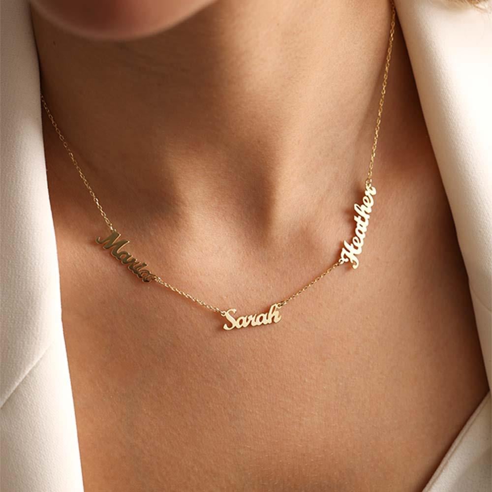 Üçlü Kişiye Özel Gümüş Kolye