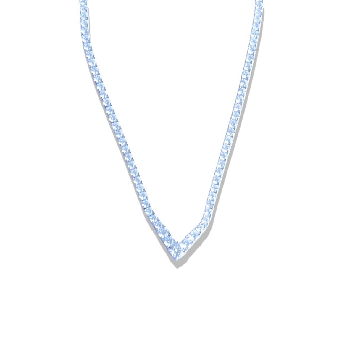 V Su Yolu 3mm Gümüş Kolye