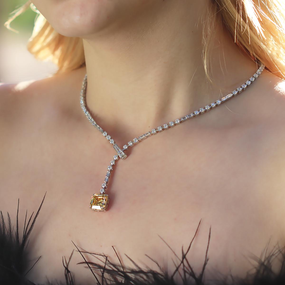 Vintage Sitrin Kare Taşlı Gerdanlık