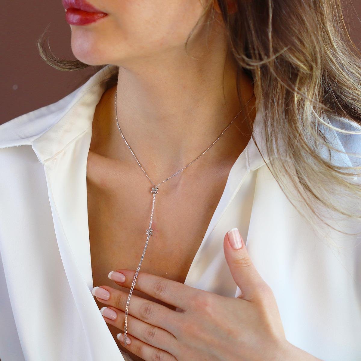 X Trend Sarkıt Gümüş Kolye