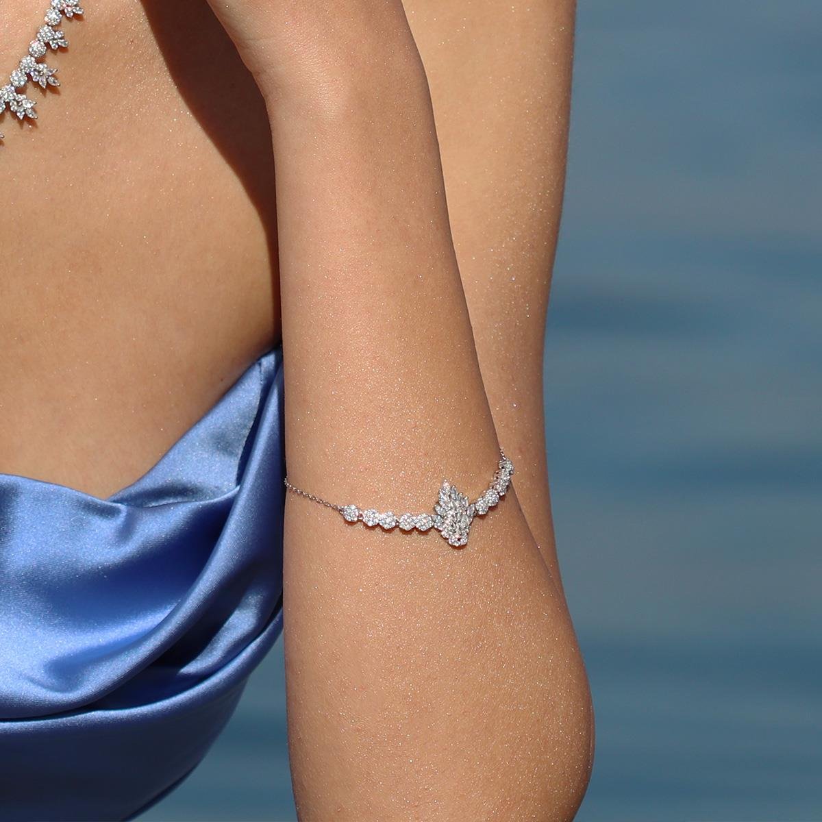 Yaprak Işıltı Gümüş Set 